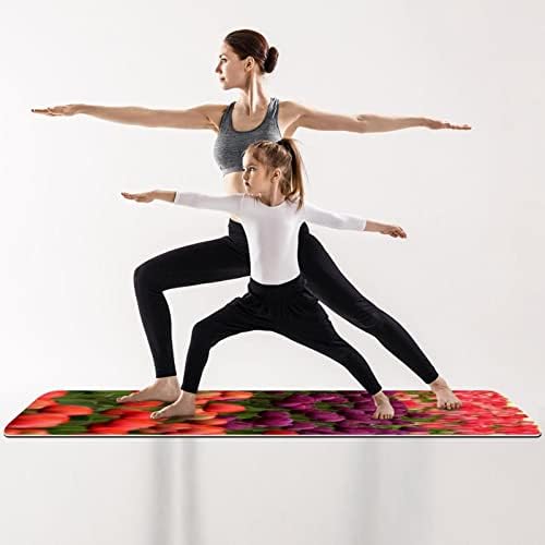 Yoga için Çok Amaçlı Yoga Matı Egzersiz ve Egzersiz Matı, Bahar Rengi Lale