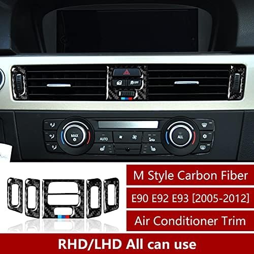 Araba Merkezi Konsol Paneli Trim AC Havalandırma Klima Sticker Karbon Fiber Çıkartması BMW için uyar E90 E92 E93